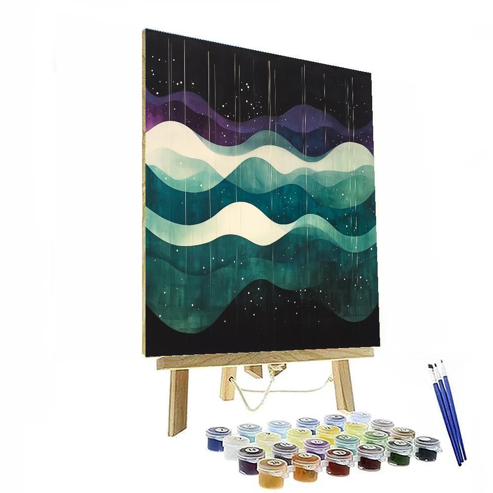 Jackson Pollock Inspired Midnight Aurora Web Numbered painting kits