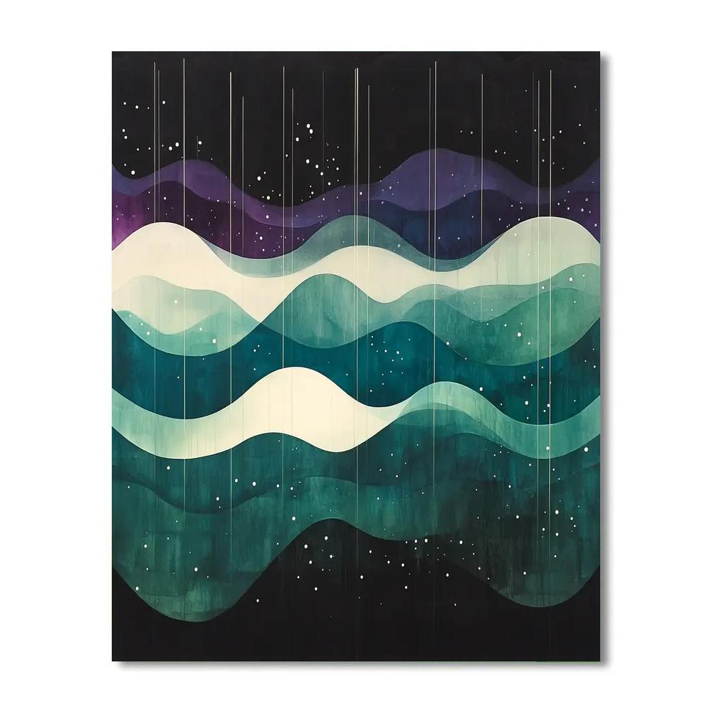 Jackson Pollock Inspired Midnight Aurora Web Numbered painting kits