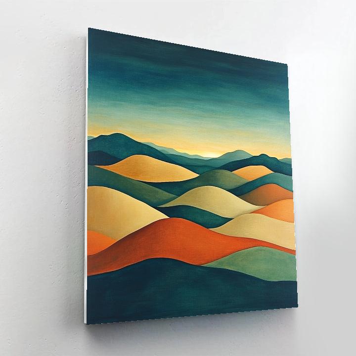 Georgia OKeeffe Inspired Rolling Desert Hills Under Blue Sky Numbered painting kits