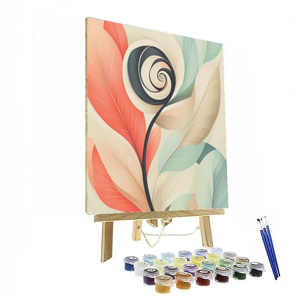 Georgia OKeeffe Inspired Abstraction Of Shell And Leaf Forms Number painting