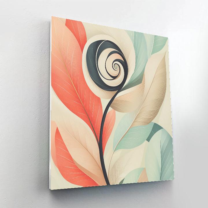 Georgia OKeeffe Inspired Abstraction Of Shell And Leaf Forms Number painting