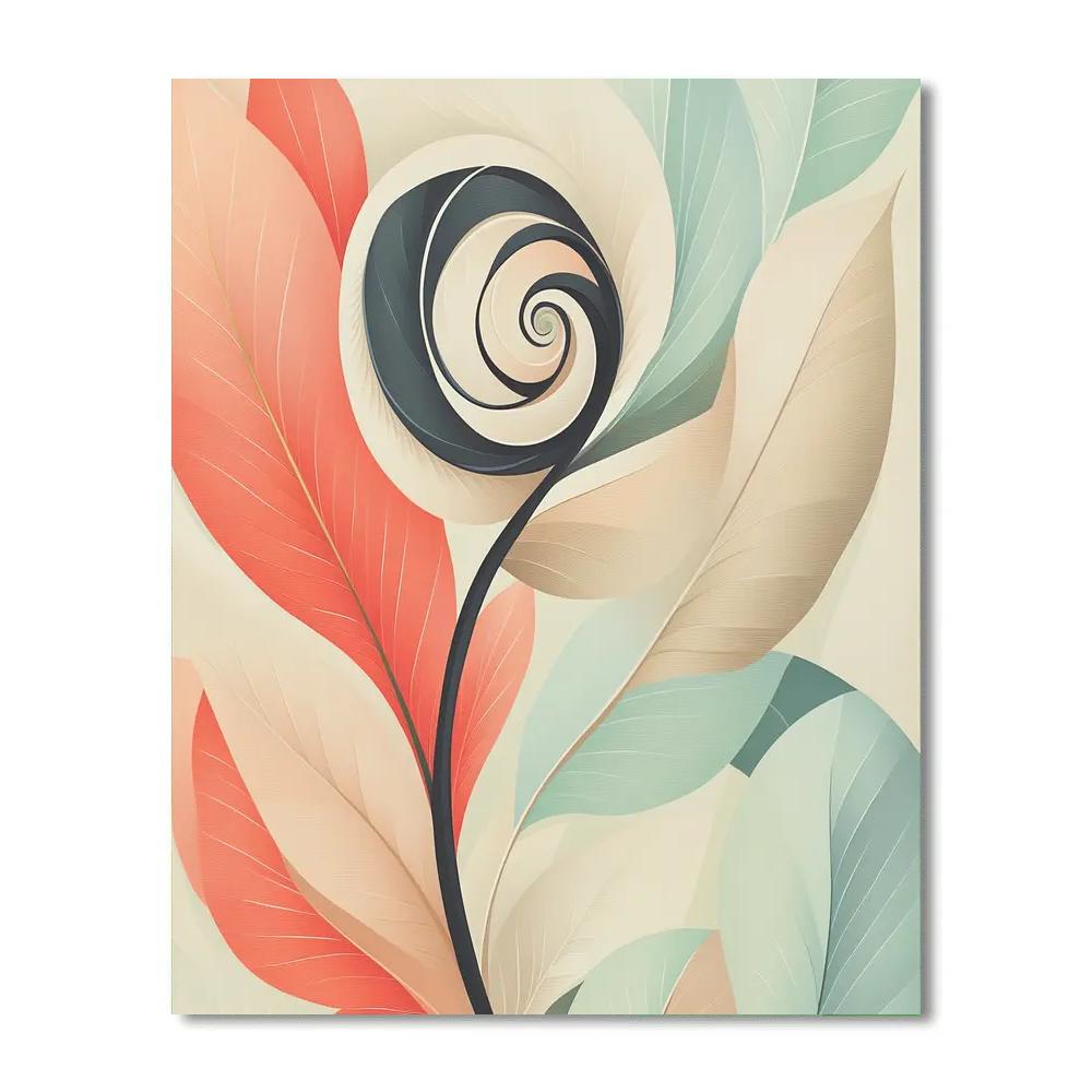 Georgia OKeeffe Inspired Abstraction Of Shell And Leaf Forms Number painting