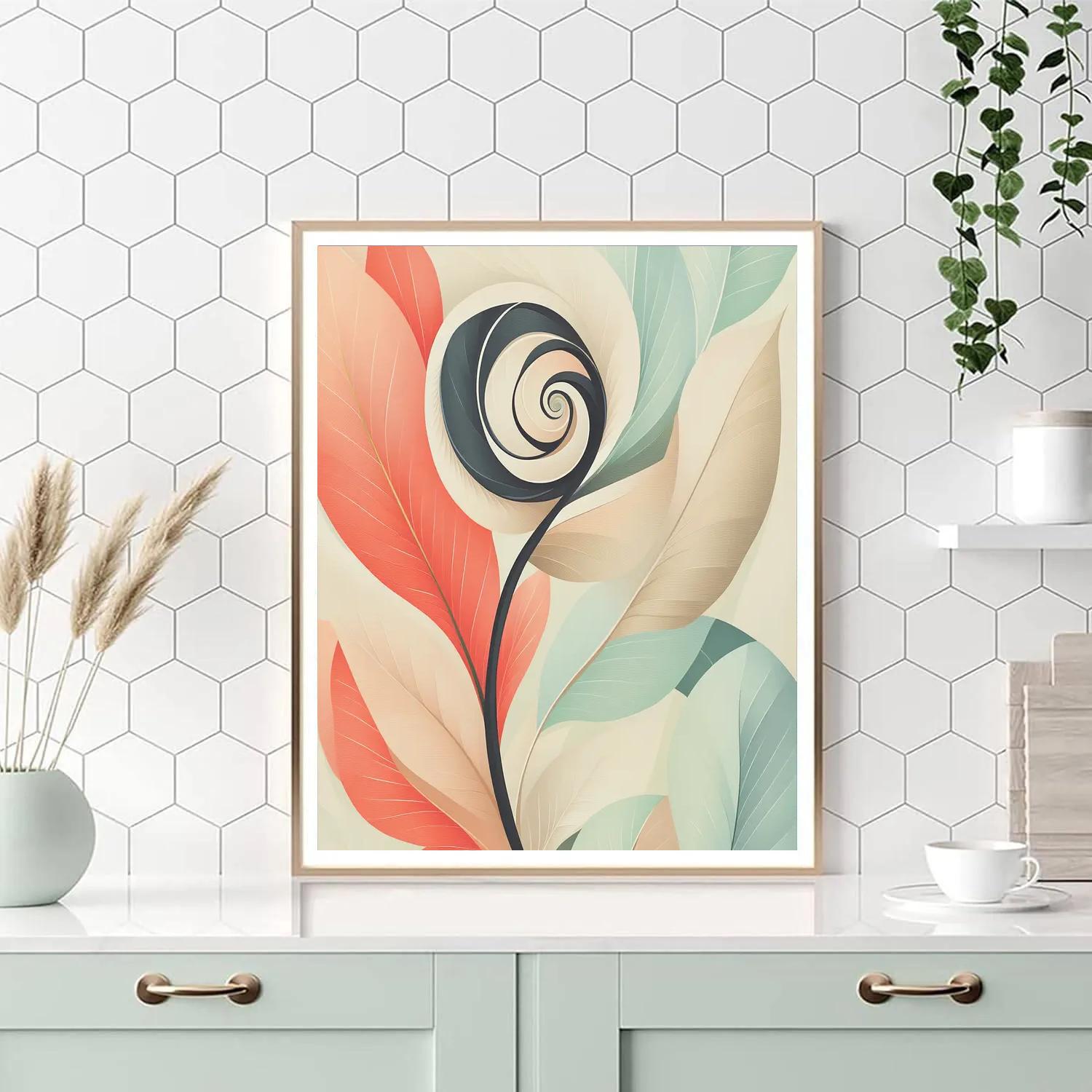 Georgia OKeeffe Inspired Abstraction Of Shell And Leaf Forms Number painting