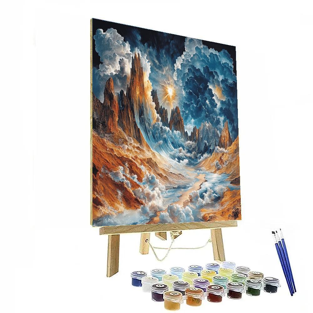 Salvador Dali Inspired Dreamlike Mountain Storm Numbered painting kits