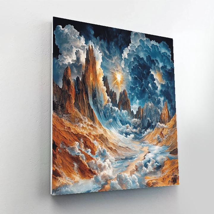Salvador Dali Inspired Dreamlike Mountain Storm Numbered painting kits