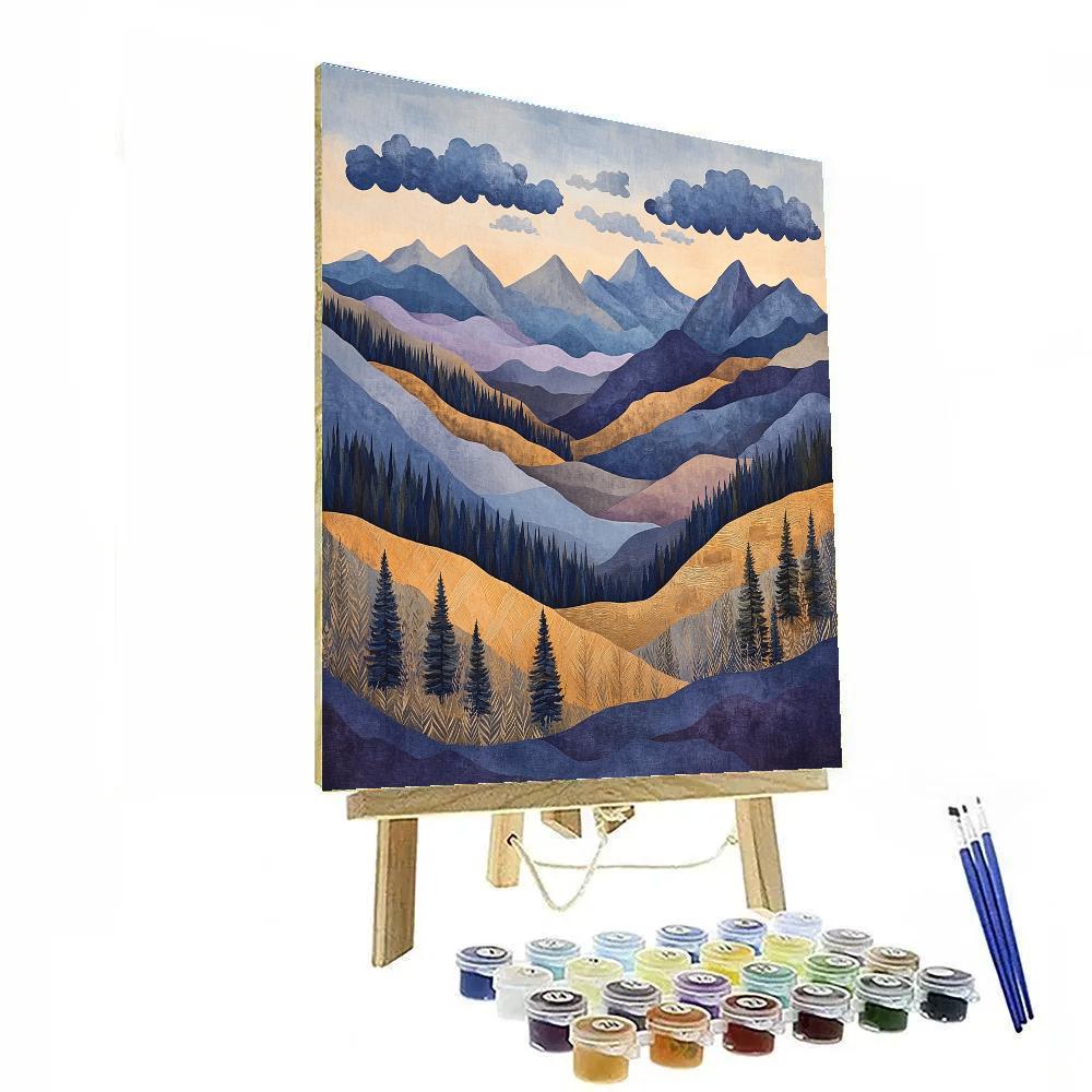 J. E. H. MacDonald Inspired Mountain Valley And Layered Clouds Paint by numbers kits