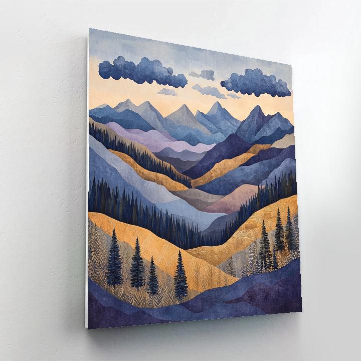 J. E. H. MacDonald Inspired Mountain Valley And Layered Clouds Paint by numbers kits