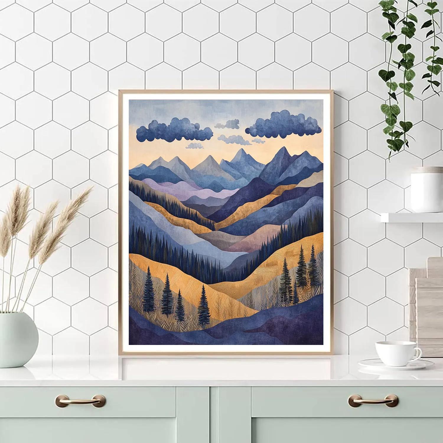 J. E. H. MacDonald Inspired Mountain Valley And Layered Clouds Paint by numbers kits