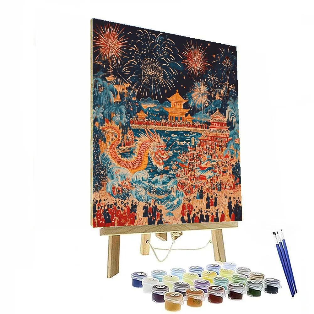 Hokusai Inspired Dragon Festival Number painting