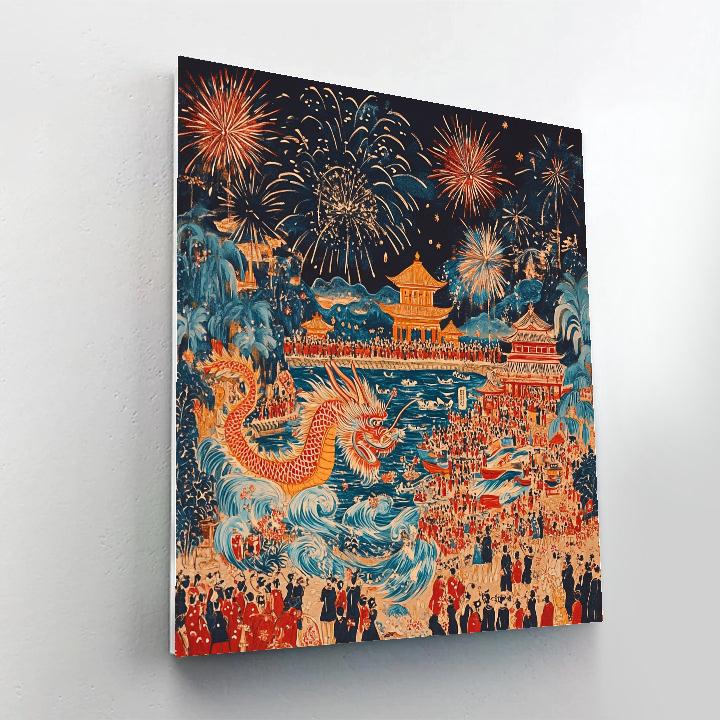 Hokusai Inspired Dragon Festival Number painting