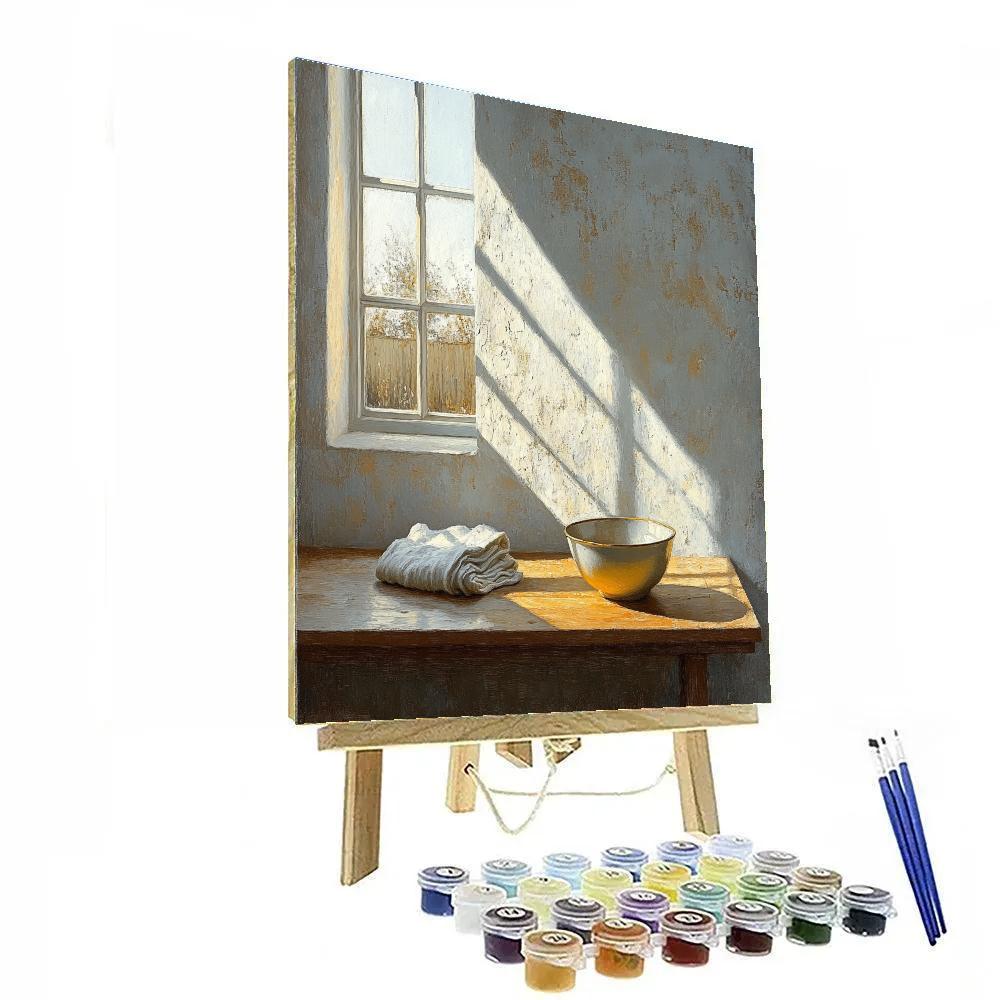Johannes Vermeer Inspired Sunlight Through Delft Window Paint by numbers art