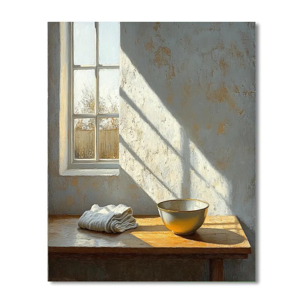 Johannes Vermeer Inspired Sunlight Through Delft Window Paint by numbers art