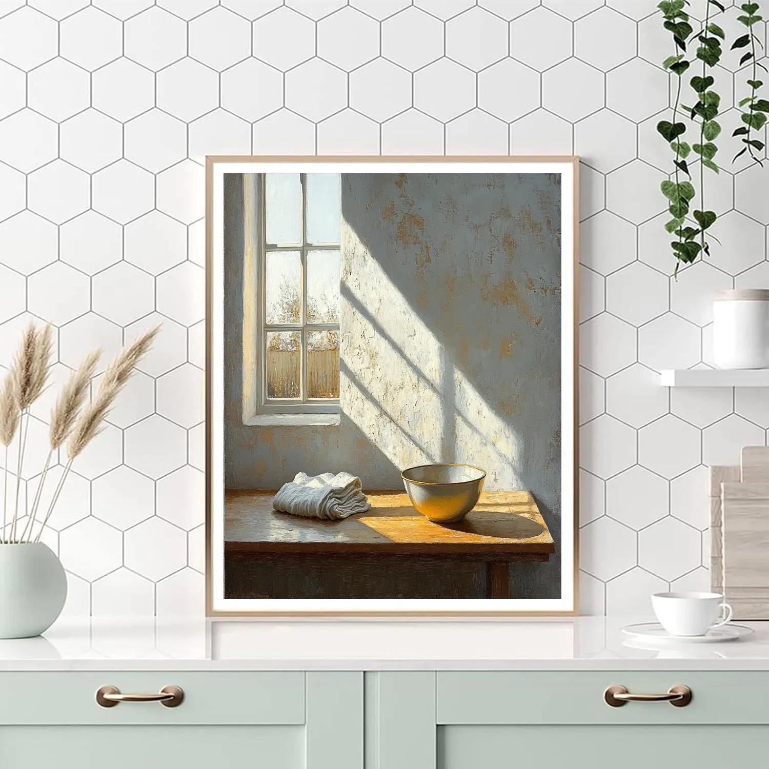 Johannes Vermeer Inspired Sunlight Through Delft Window Paint by numbers art