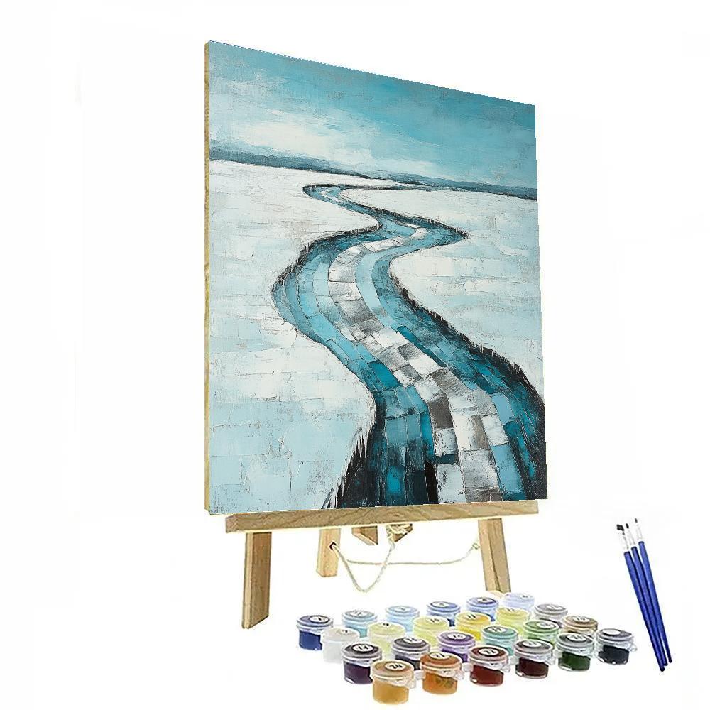 Jean-Paul Riopelle Inspired Icy River In Impasto Blocks Painting by numbers kit
