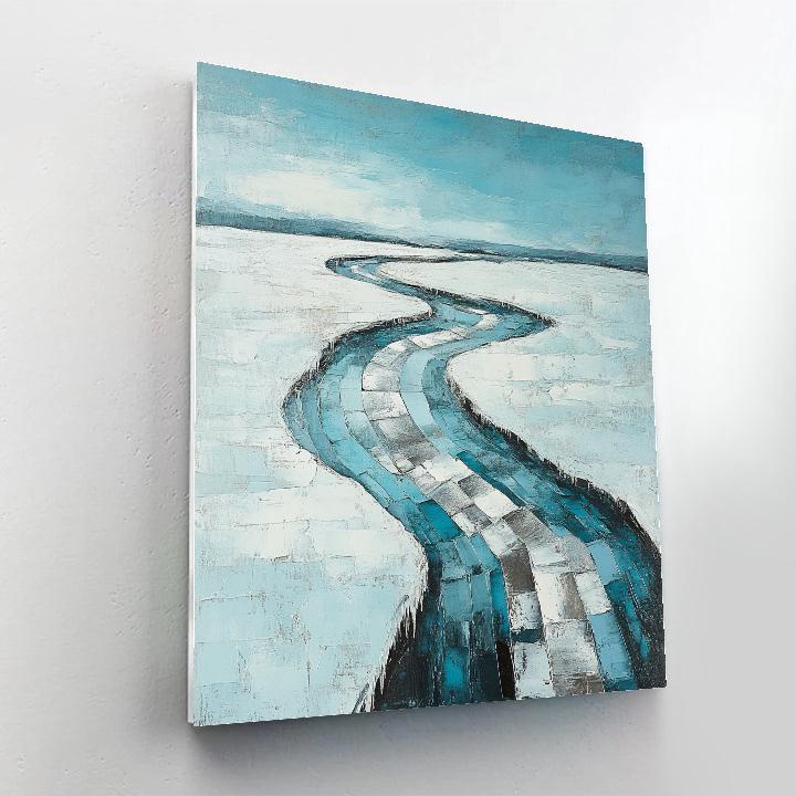 Jean-Paul Riopelle Inspired Icy River In Impasto Blocks Painting by numbers kit