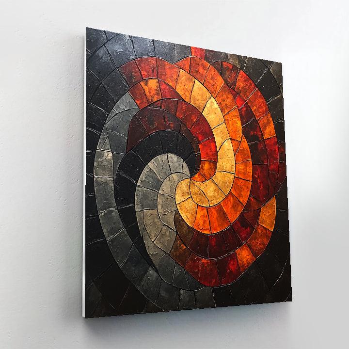 Jean-Paul Riopelle Inspired Volcanic Tessellation At Dusk paint by numbers