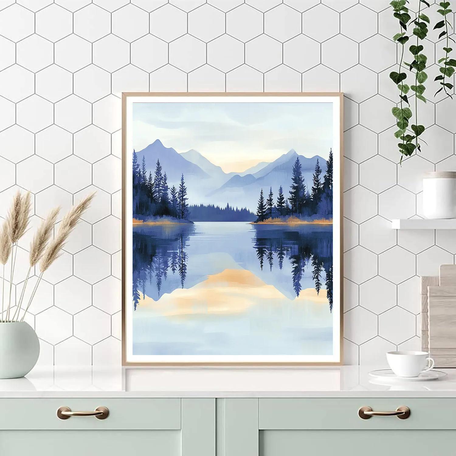 Lawren Harris Inspired Northern Lake In Stillness Numbered painting kits