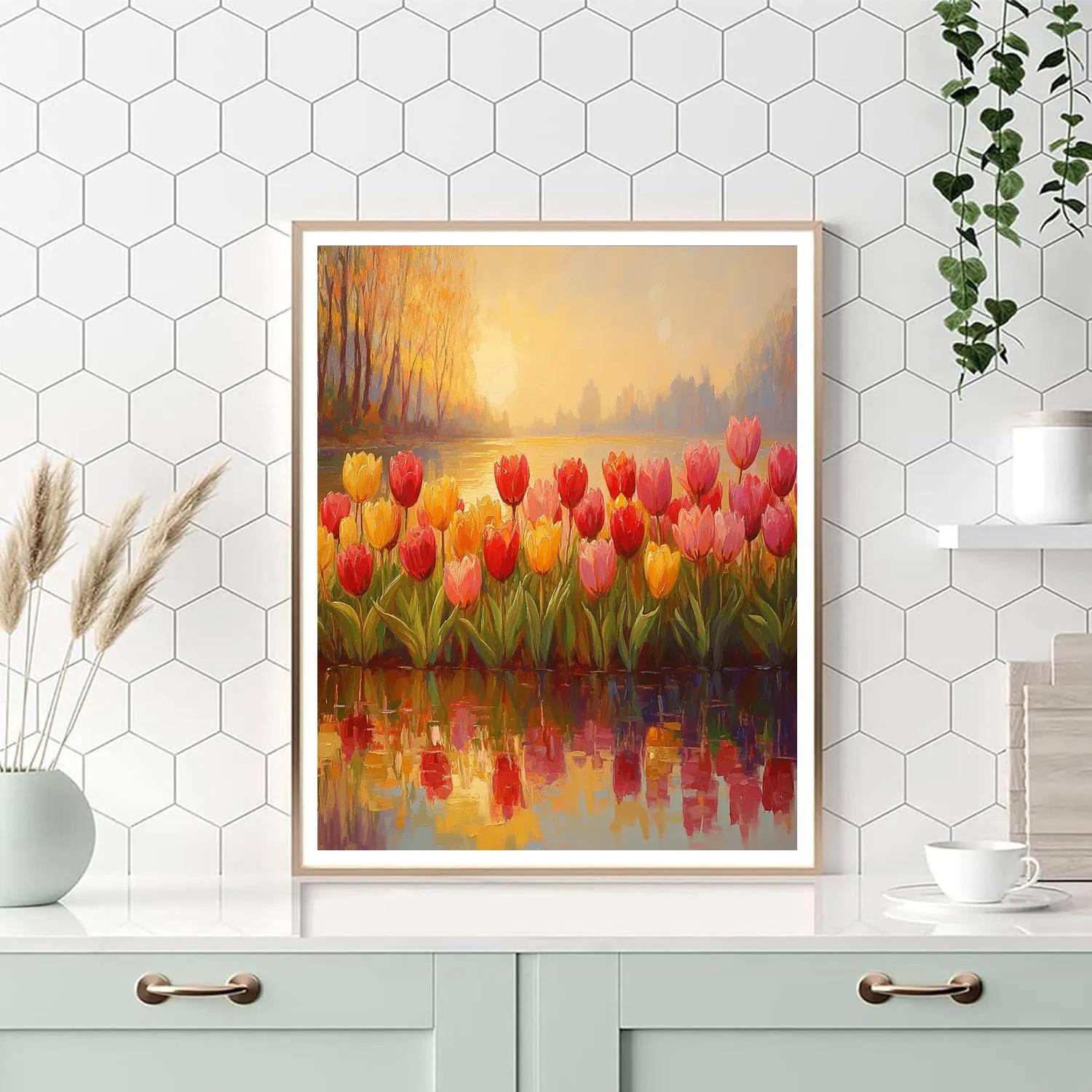 Monet Inspired Tulip Festival DIY paint by numbers