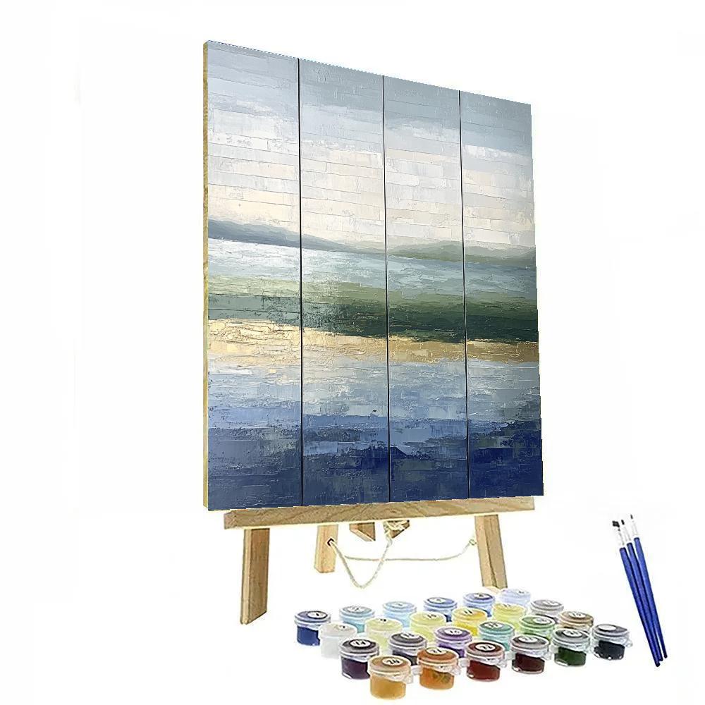 Jean-Paul Riopelle Inspired Reflective Lake As Abstract Tessellations DIY paint by numbers