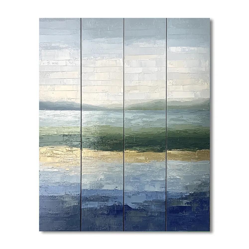 Jean-Paul Riopelle Inspired Reflective Lake As Abstract Tessellations DIY paint by numbers