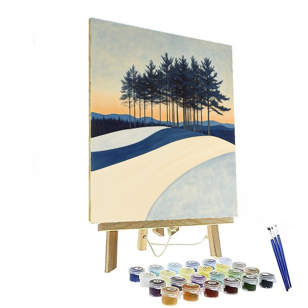 Lawren Harris Inspired Stark Pines Against Winter Horizon Painting by numbers kit