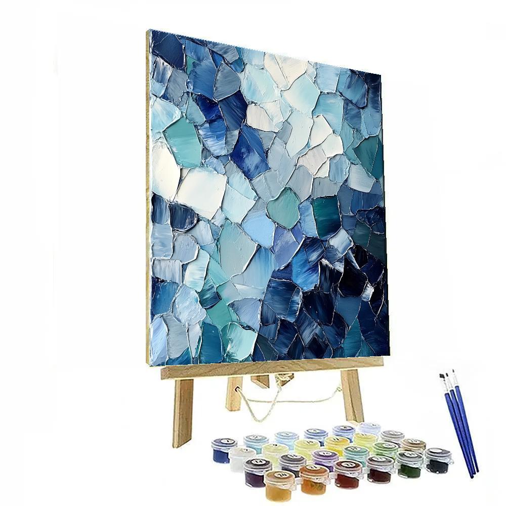 Jean-Paul Riopelle Inspired Twilight Glacier Mosaic Paint by numbers art