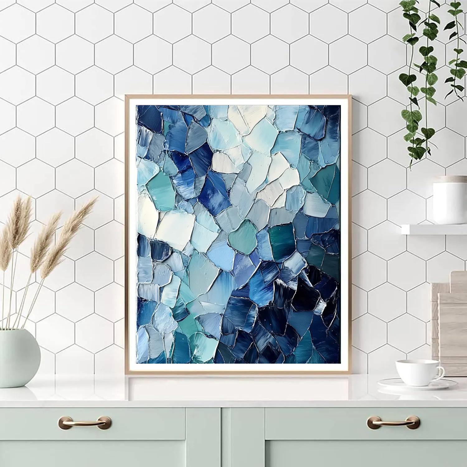 Jean-Paul Riopelle Inspired Twilight Glacier Mosaic Paint by numbers art