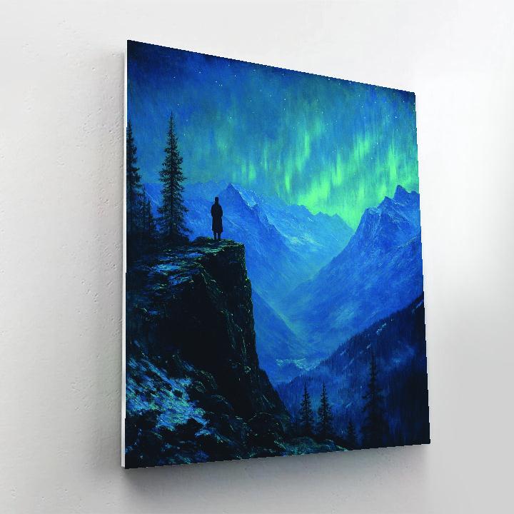 Caspar David Friedrich Inspired Aurora Mountains Paint by numbers kits