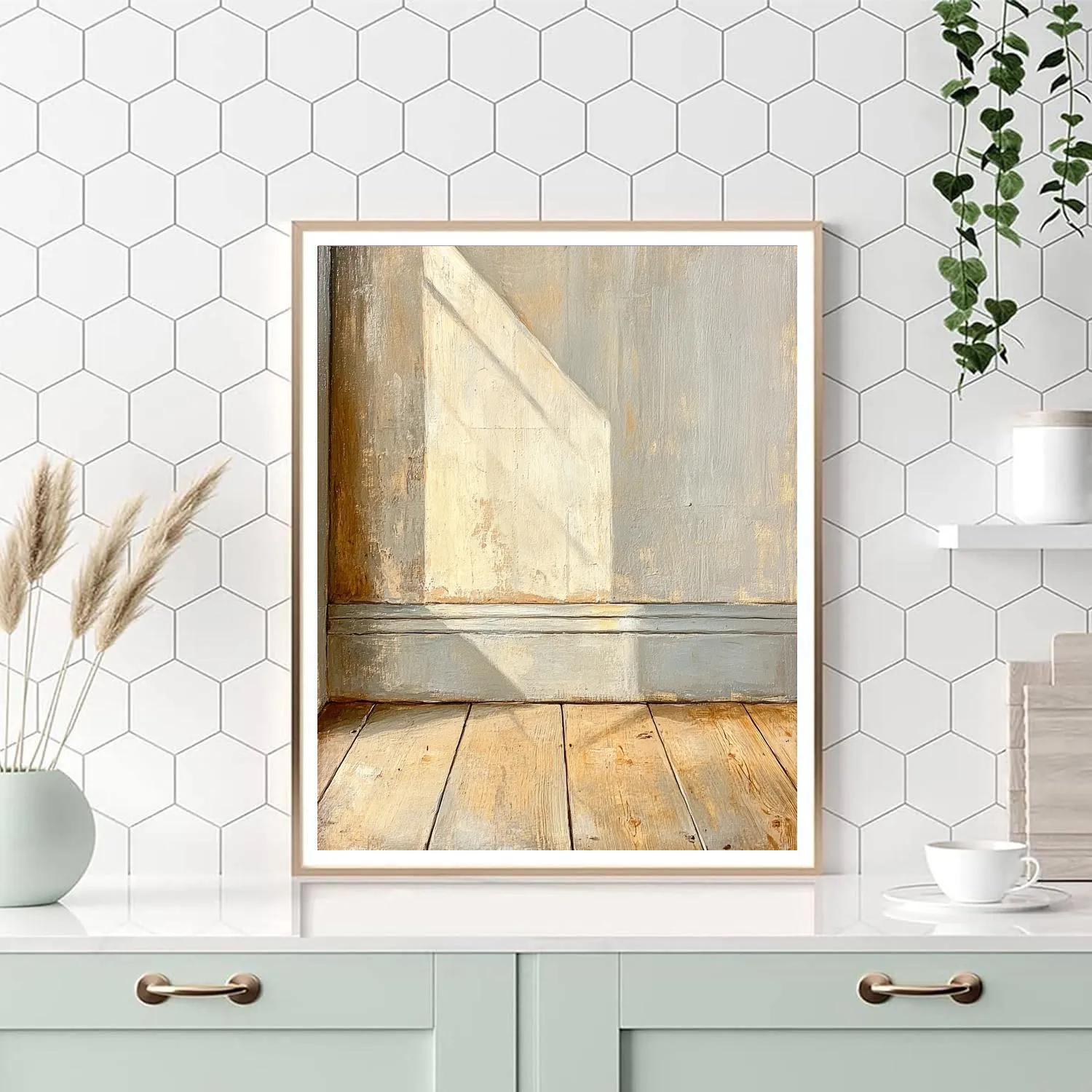 Johannes Vermeer Inspired Reflections On Polished Wooden Floor Paint by numbers kits