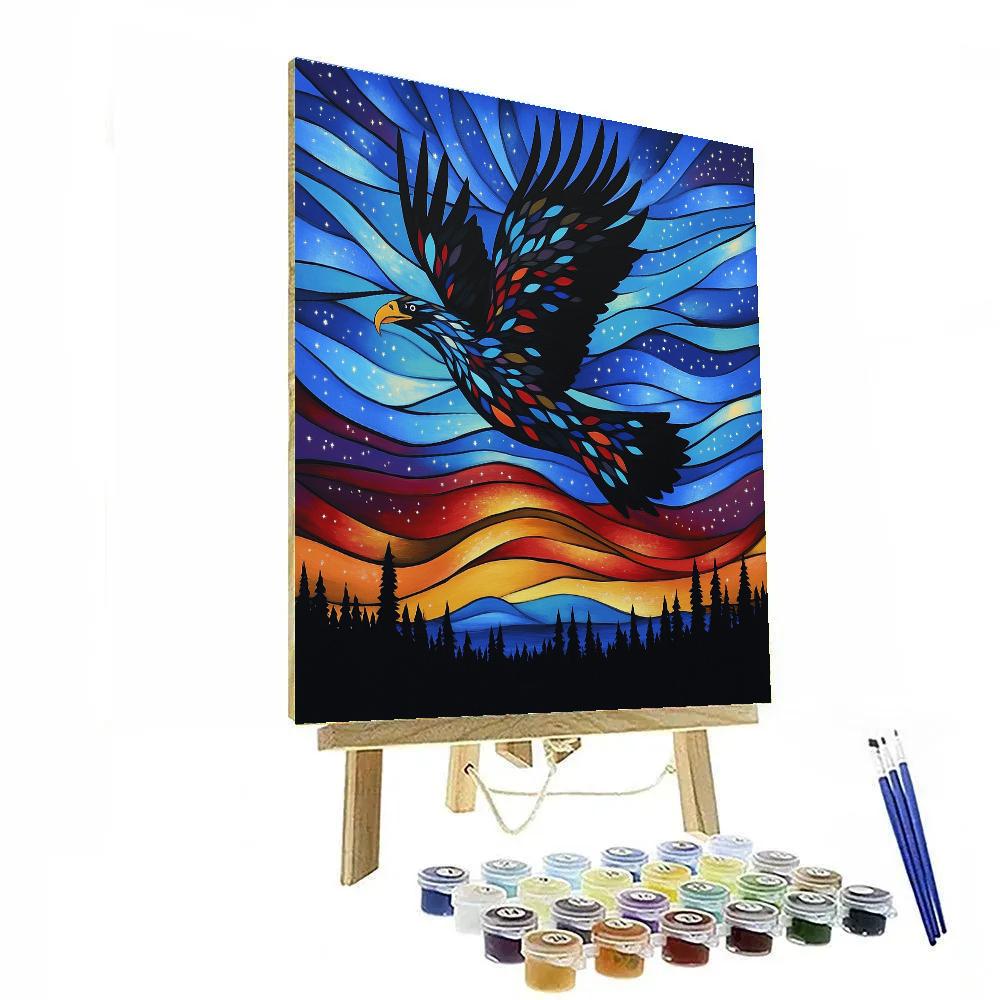 Norval Morrisseau Inspired Eagle Of Auroral Paths Numbered painting kits