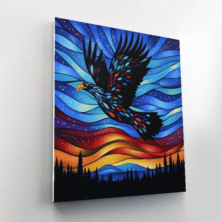 Norval Morrisseau Inspired Eagle Of Auroral Paths Numbered painting kits