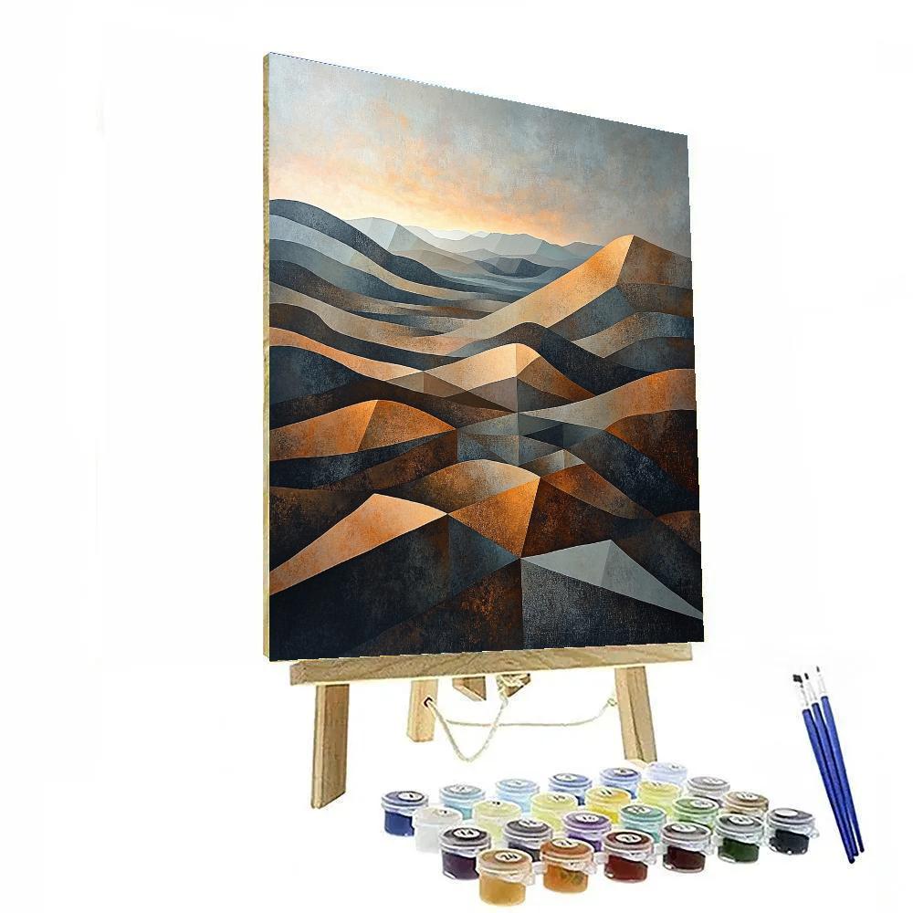 Pablo Picasso Inspired Cubist Ochre Landscape Numbered painting kits