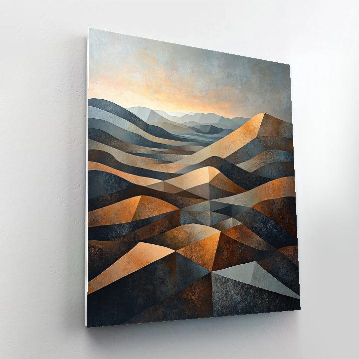 Pablo Picasso Inspired Cubist Ochre Landscape Numbered painting kits