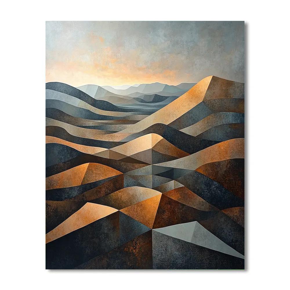 Pablo Picasso Inspired Cubist Ochre Landscape Numbered painting kits