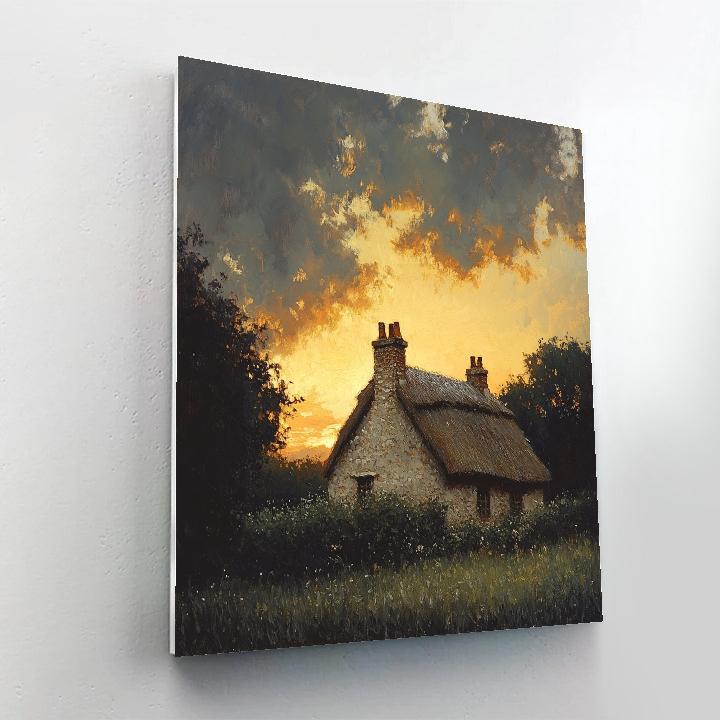 Rembrandt Inspired Cottage Beneath Brooding Sky Numbered painting kits