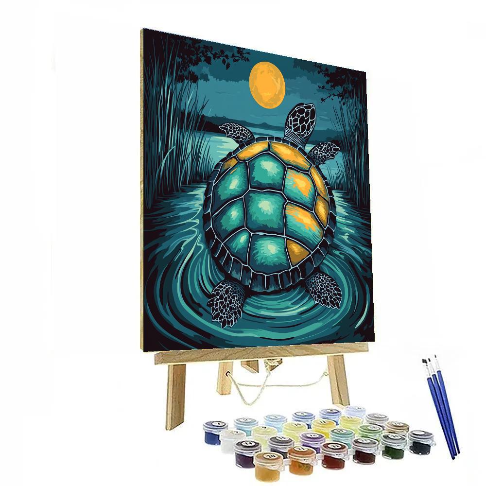 Norval Morrisseau Inspired Turtle Of River Moon Number painting
