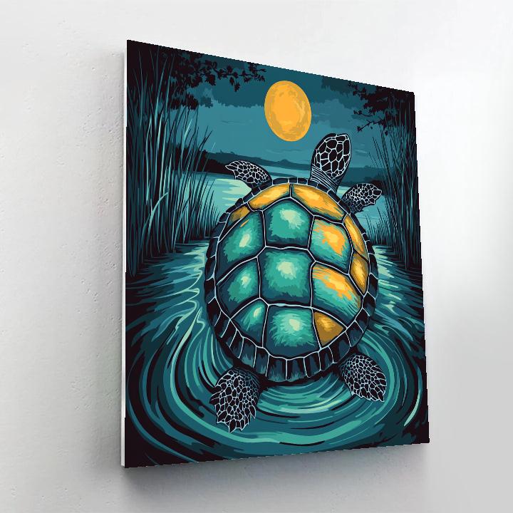 Norval Morrisseau Inspired Turtle Of River Moon Number painting