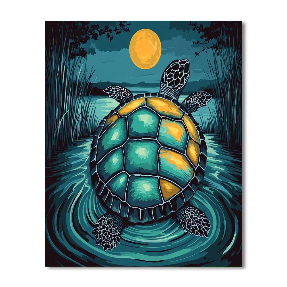Norval Morrisseau Inspired Turtle Of River Moon Number painting