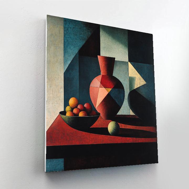 Pablo Picasso Inspired Fractured Still Life With Vase paint by number
