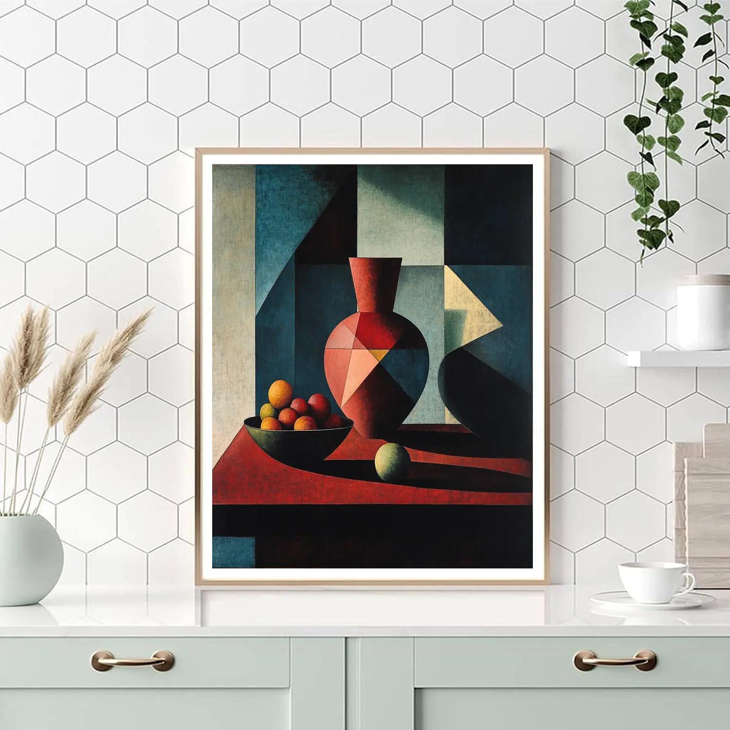 Pablo Picasso Inspired Fractured Still Life With Vase paint by number