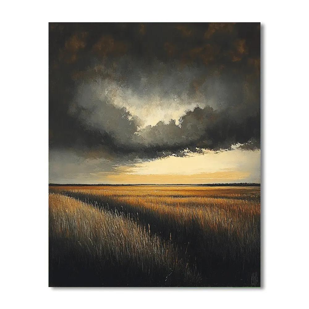 Rembrandt Inspired Twilight Field With Luminous Horizon Paint by numbers kits