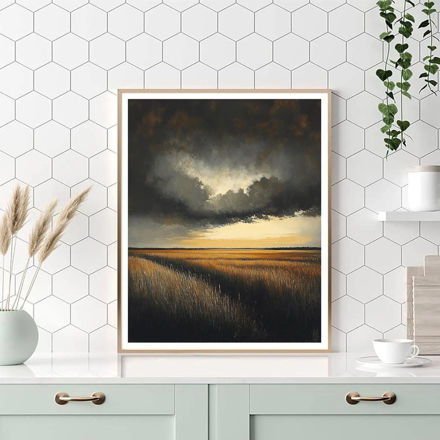 Rembrandt Inspired Twilight Field With Luminous Horizon Paint by numbers kits