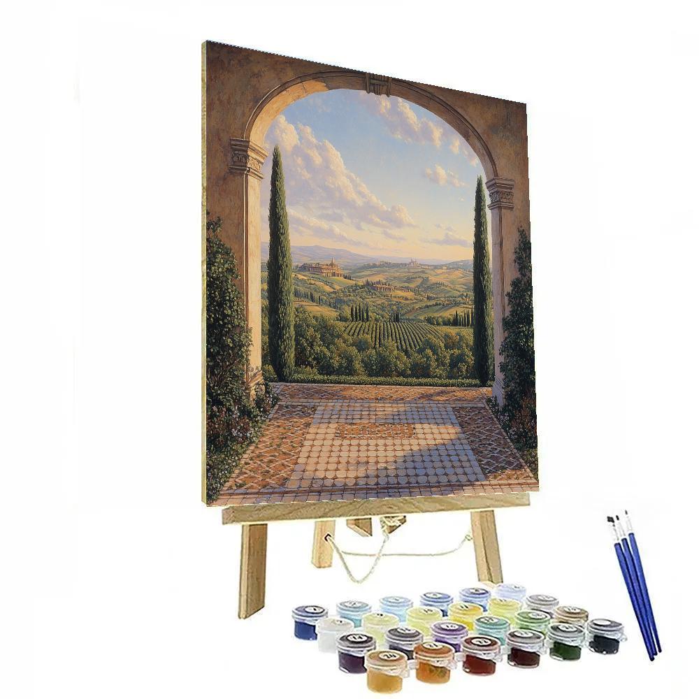 Raphael Inspired Classical Archway In Dawn Light Paint by numbers art