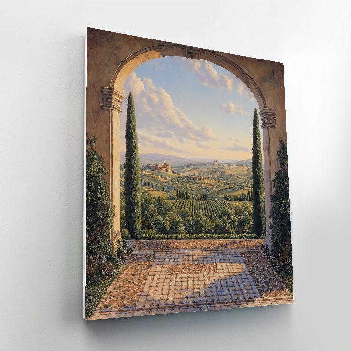 Raphael Inspired Classical Archway In Dawn Light Paint by numbers art