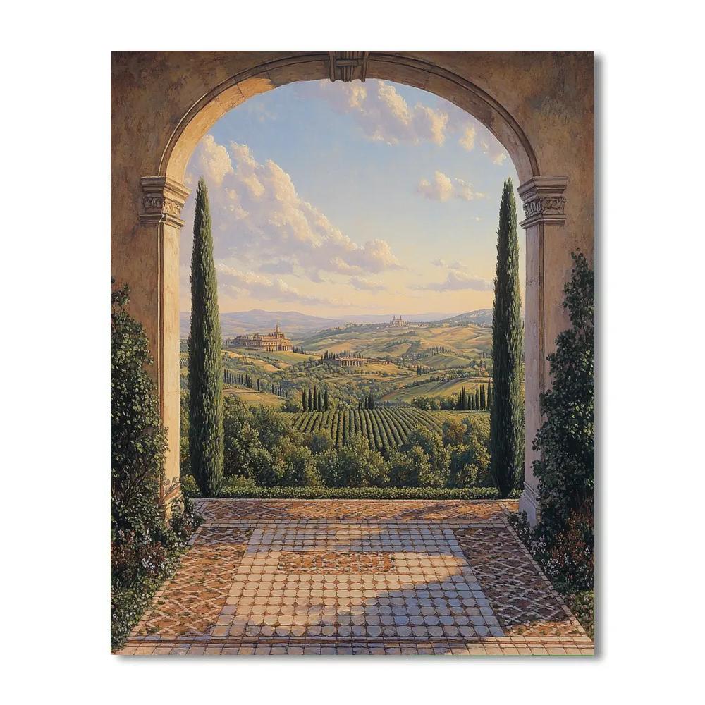 Raphael Inspired Classical Archway In Dawn Light Paint by numbers art