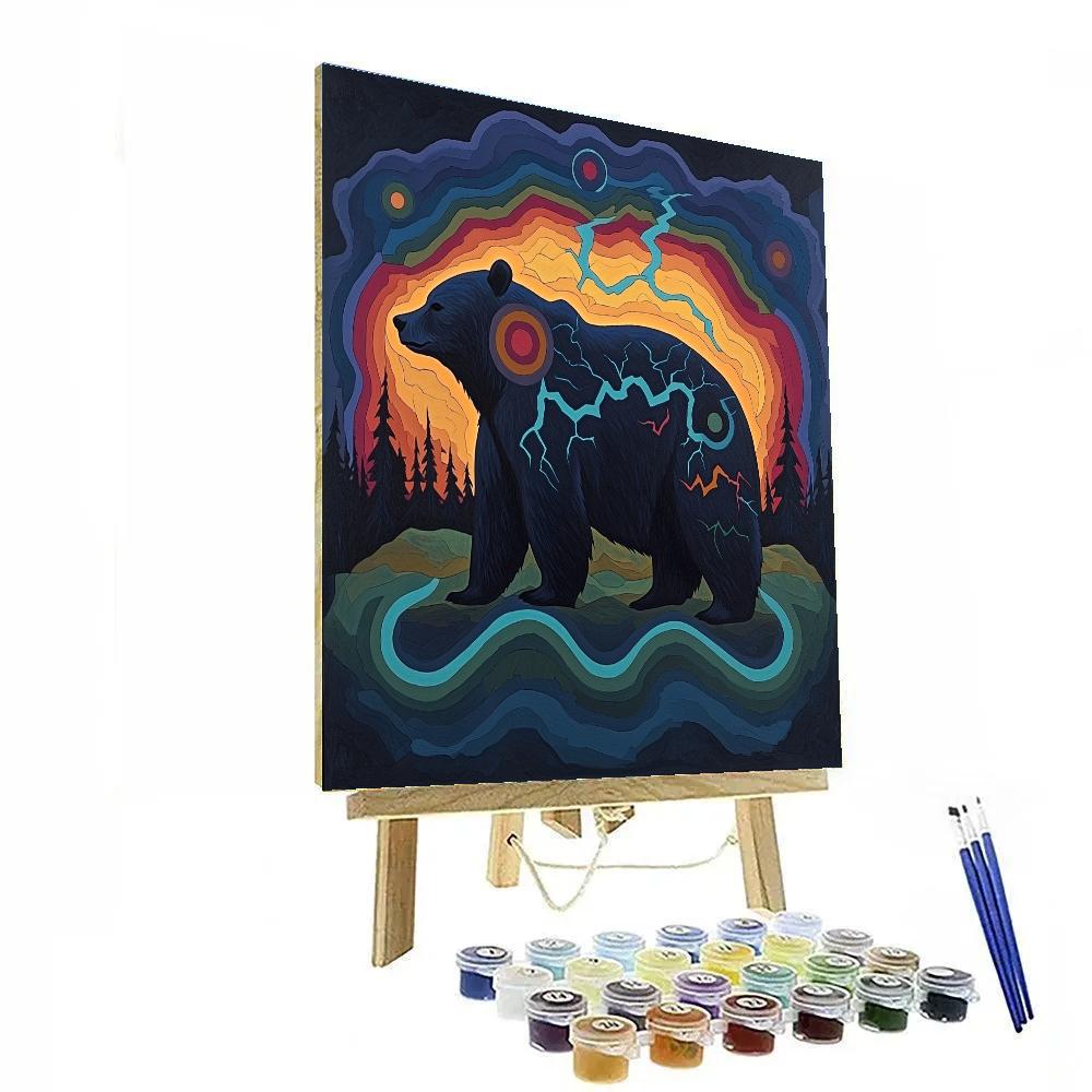 Norval Morrisseau Inspired Bear Of Thunder Veins Paint by numbers kits