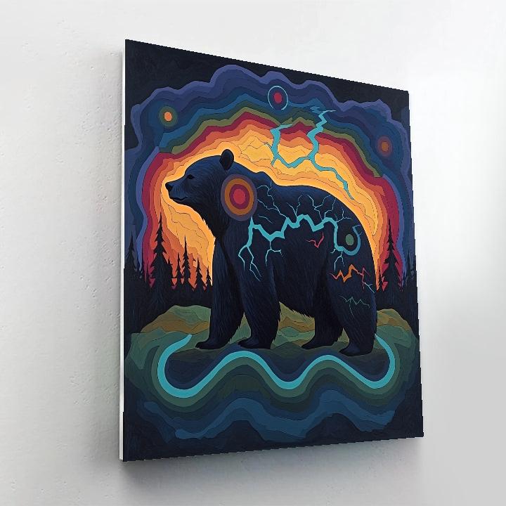 Norval Morrisseau Inspired Bear Of Thunder Veins Paint by numbers kits