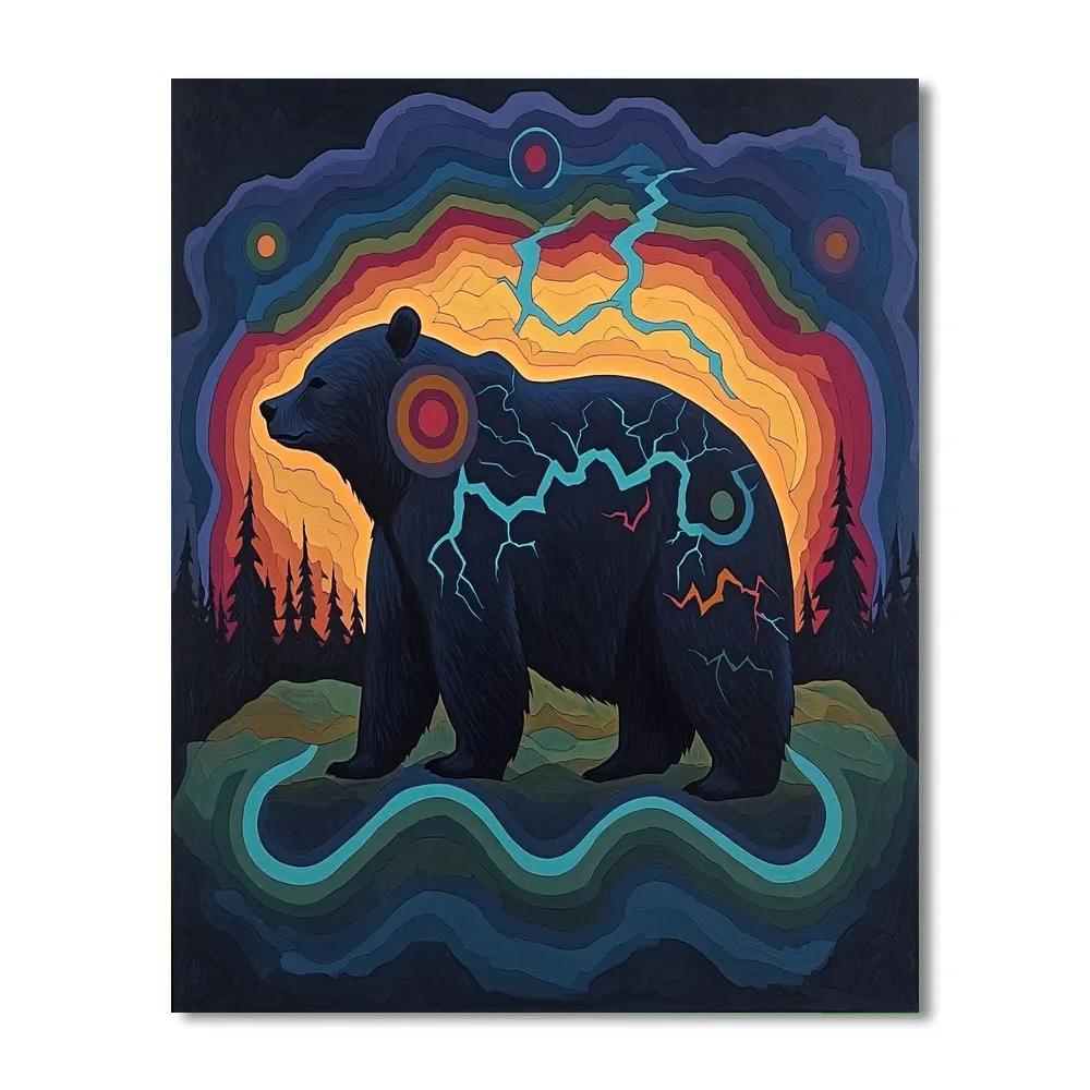Norval Morrisseau Inspired Bear Of Thunder Veins Paint by numbers kits