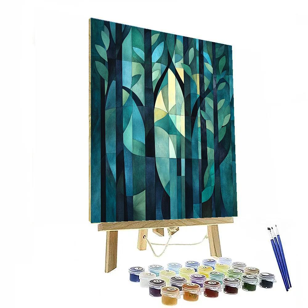 Pablo Picasso Inspired Geometric Forest Abstraction DIY paint by numbers