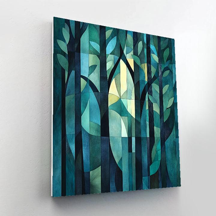 Pablo Picasso Inspired Geometric Forest Abstraction DIY paint by numbers